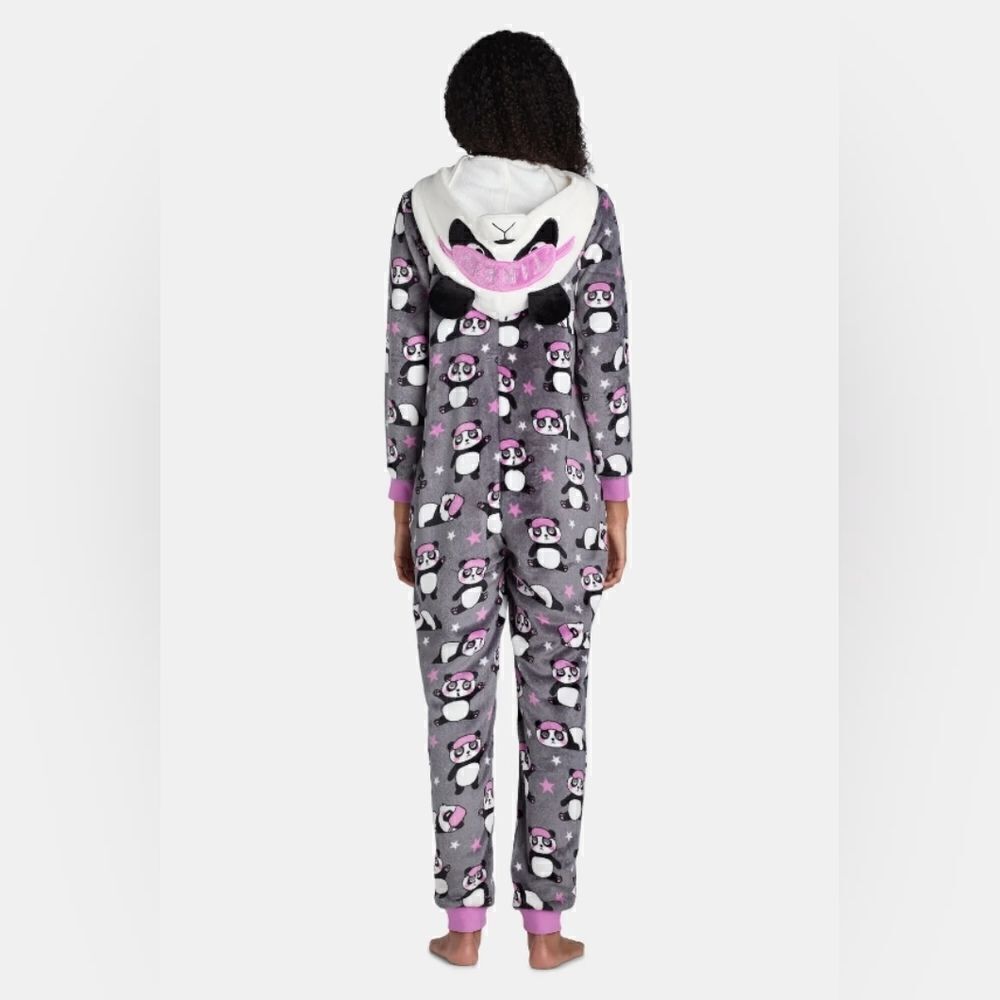 Nwt Holiday Time Women's Union Suit Panda Onesie Pajama Costume